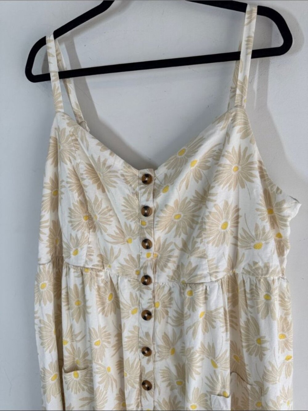 Torrid Cream Midi Dress Yellow Floral Print Size 2 Summer Resort Vacation Chic - Picture 3 of 16